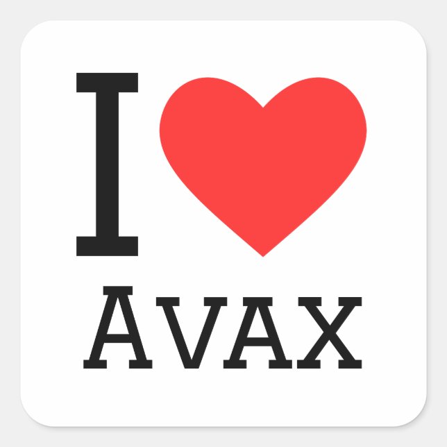I love avax square sticker (Front)