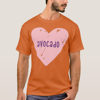 i love avocado pastel pink heart T-Shirt