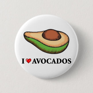 I Love Avocados 6 Cm Round Badge