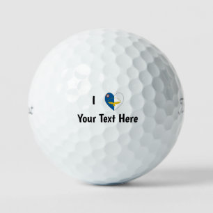 I Love (Azorean Flag Heart) Personalised Golf Balls