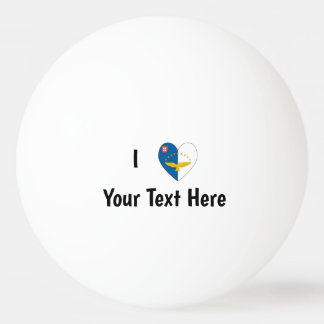 I Love (Azorean Flag Heart) Personalised  Ping Pong Ball