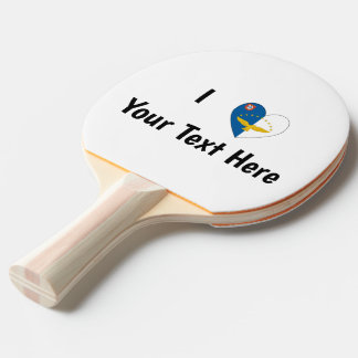 I Love (Azorean Flag Heart) Personalised  Ping Pong Paddle