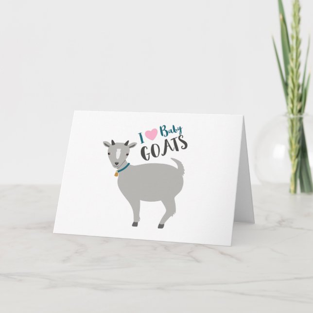 I Love Baby Goats Card (Front)