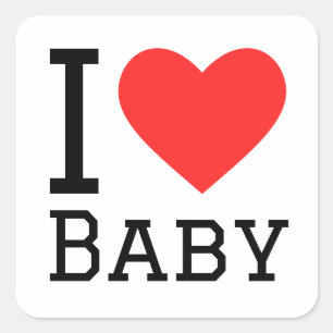 I love baby square sticker