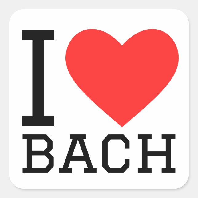 I love Bach  Square Sticker (Front)
