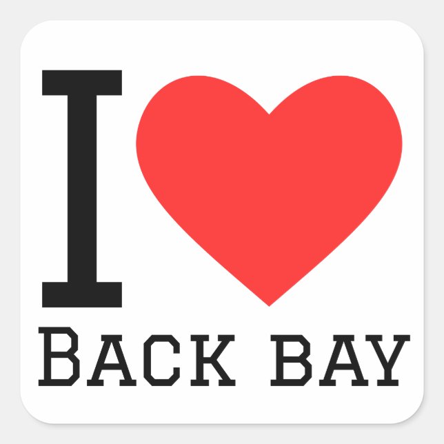I love back bay square sticker (Front)