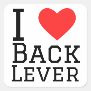 I love back lever square sticker