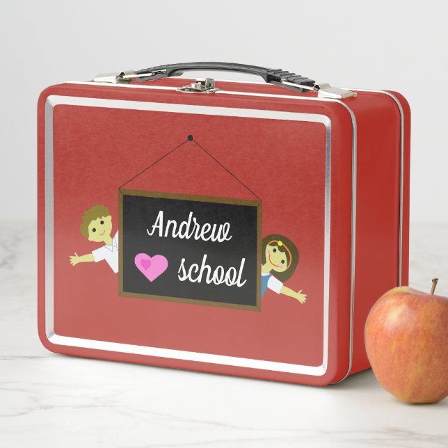I Love Back to School Metal Lunch Box (In Situ)