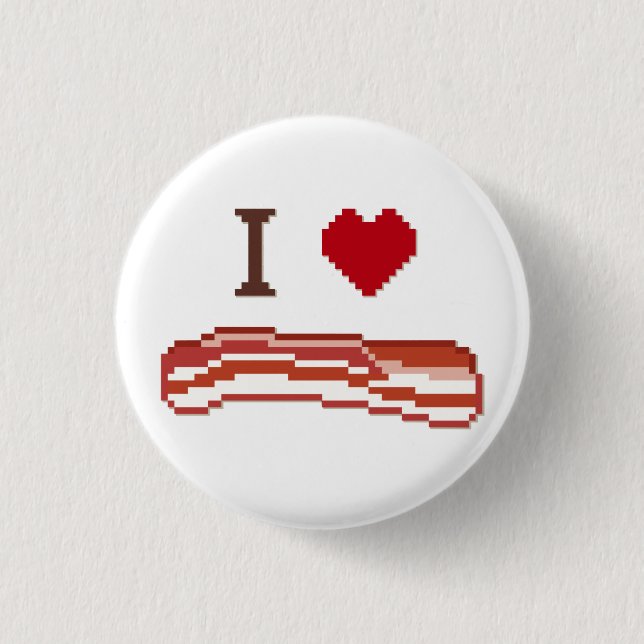 I Love Bacon 3 Cm Round Badge (Front)