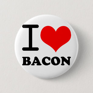 I love bacon 6 cm round badge