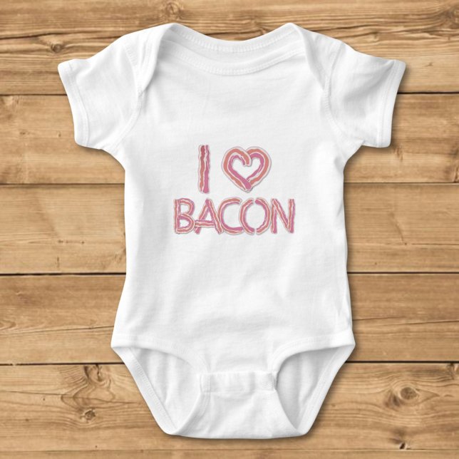 I Love Bacon Baby Bodysuit (Creator Uploaded)