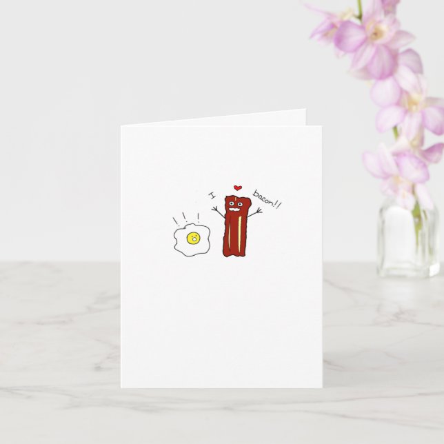 I love Bacon Card (Orchid)