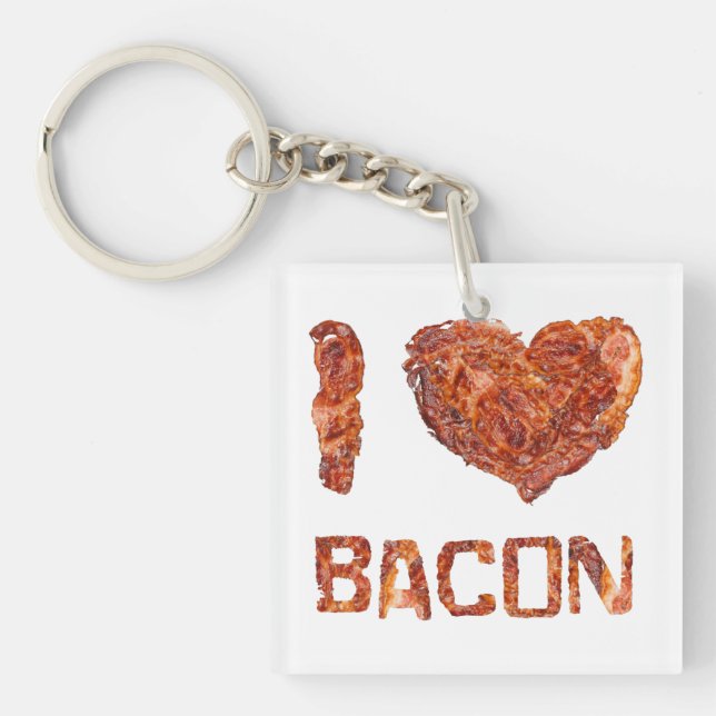 I Love Bacon Key Ring (Front)