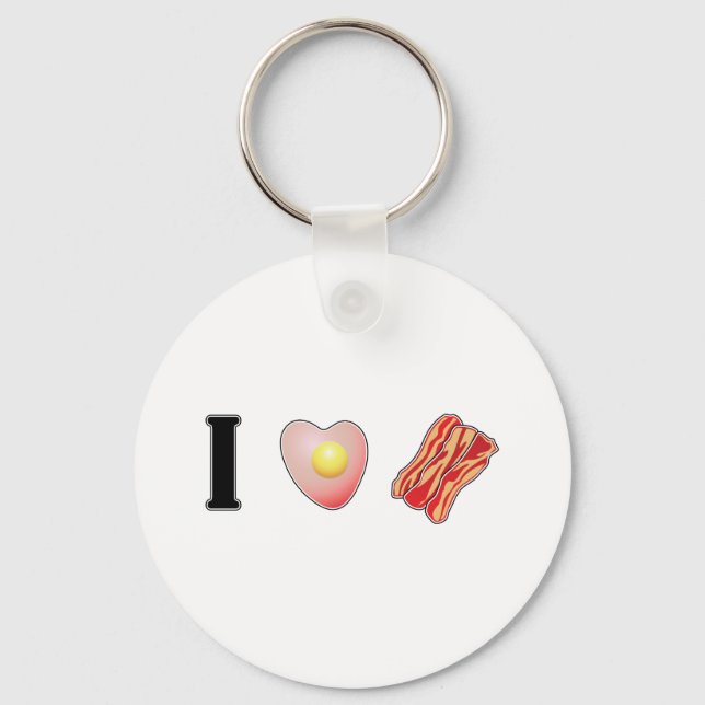 I Love Bacon! Key Ring (Front)
