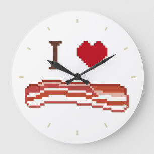 I Love Bacon Large Clock