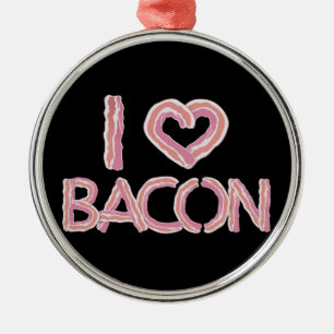 I Love Bacon Metal Tree Decoration