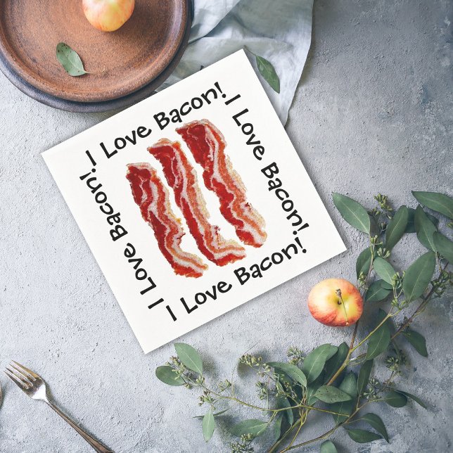 I Love Bacon Napkin (Creator Uploaded)