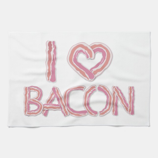 I Love Bacon Tea Towel (Horizontal)