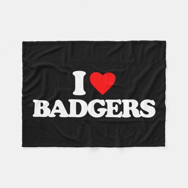 I LOVE BADGERS FLEECE BLANKET (Front (Horizontal))