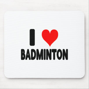 I Love Badminton - Heart Badminton Player Court Ga Mouse Pad