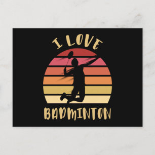 I Love Badminton Jump Smash Postcard