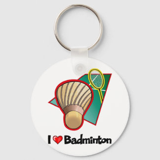 I Love Badminton Key Ring