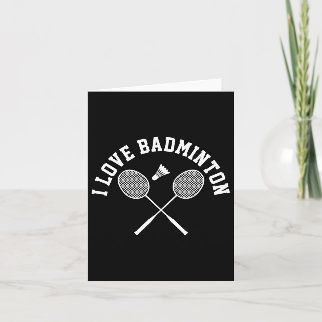 I Love Badminton Player Gift Retro Style  Card (Front)