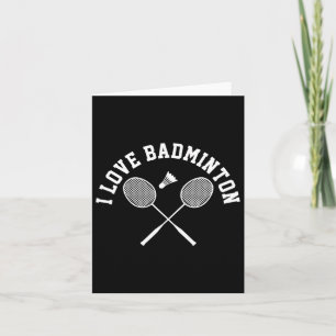 I Love Badminton Player Gift Retro Style Card
