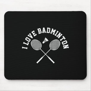 I Love Badminton Player Gift Retro Style Mouse Pad