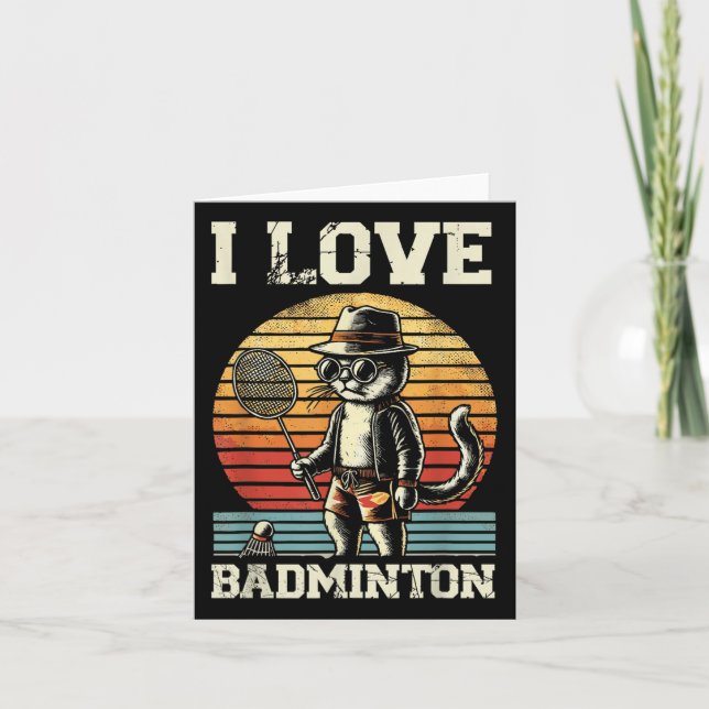 I Love Badminton Player Shuttle  Card (Front)
