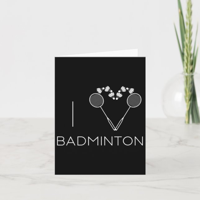 I Love Badminton Team Player Coach  Card (Front)