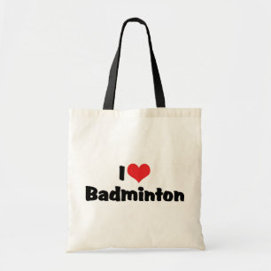 I Love Badminton Tote Bag