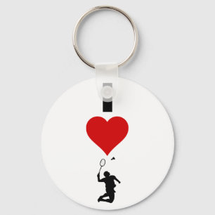 I Love Badminton (Vertical) Key Ring