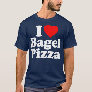 I Love Bagel Pizza Heart Funny  T-Shirt