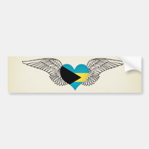 I Love Bahamas -wings Bumper Sticker