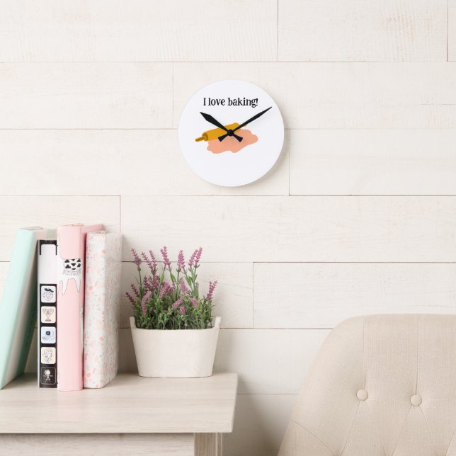 I Love Baking Round Clock (Reading Room)