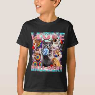 I Love Ball Play Cute Cats Roll Of Wool Kitty For  T-Shirt