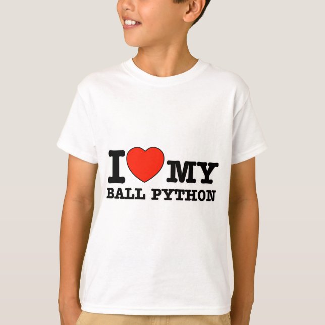 I Love ball python T-Shirt (Front)