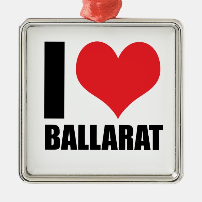 I love Ballarat Metal Tree Decoration (Front)