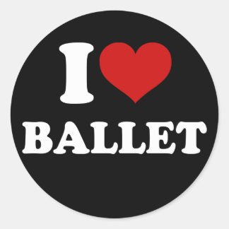 I Love Ballet Classic Round Sticker