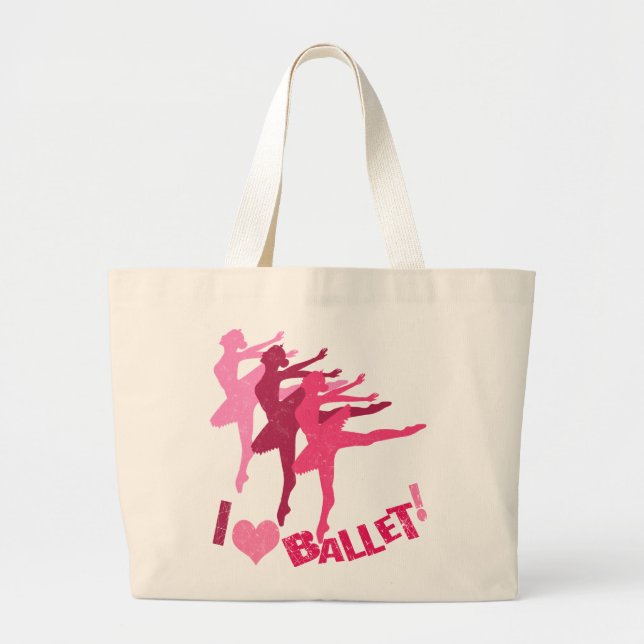 I love Ballet Large Tote Bag (Front)