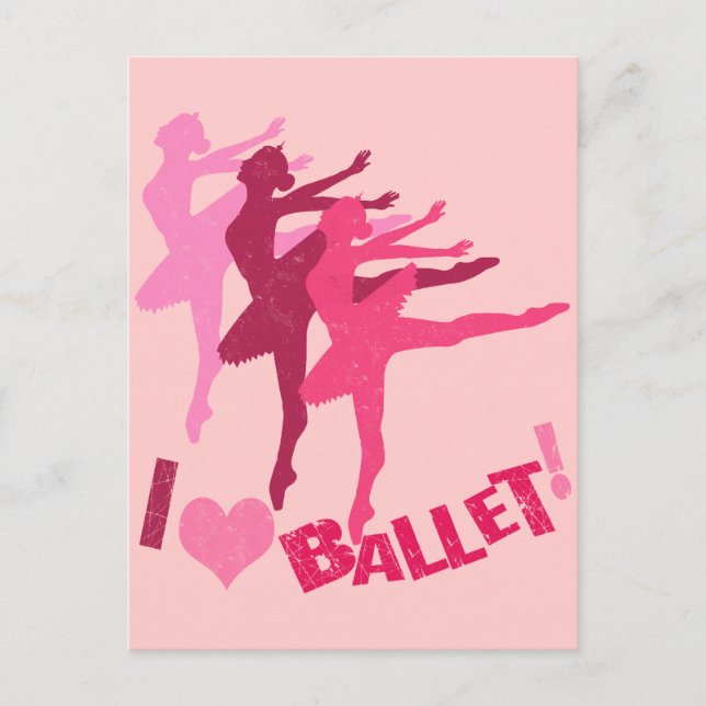 I love Ballet Postcard (Front)