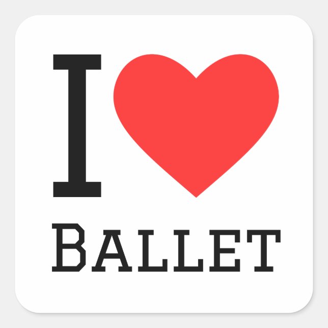 I love ballet square sticker (Front)