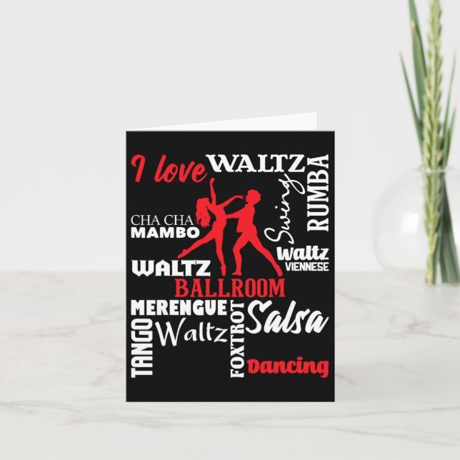 I Love Ballroom Dancing - Dance Instructor Pair Ch Card (Front)