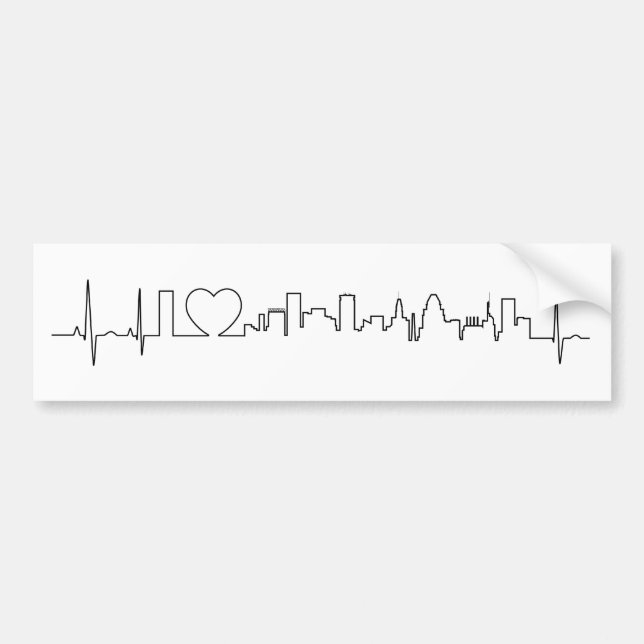 I love Baltimore in a extraordinary ecg style Bumper Sticker (Front)