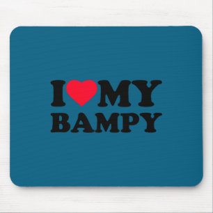 I Love Bampy Heart Grandpa Family Tank Mouse Pad