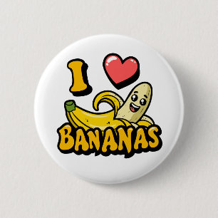 I  Love Bananas 6 Cm Round Badge
