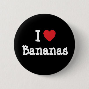 I love Bananas heart T-Shirt 6 Cm Round Badge