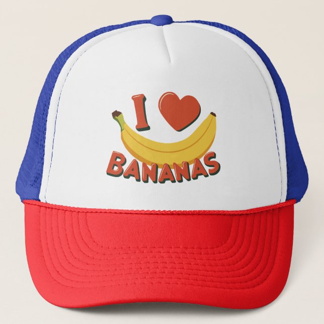 I Love Bananas Trucker Hat (Front)