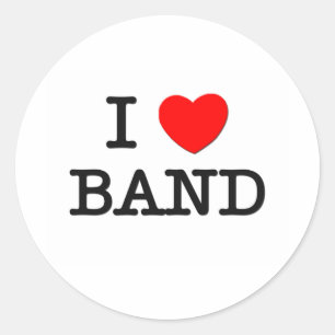 I Love Band Classic Round Sticker